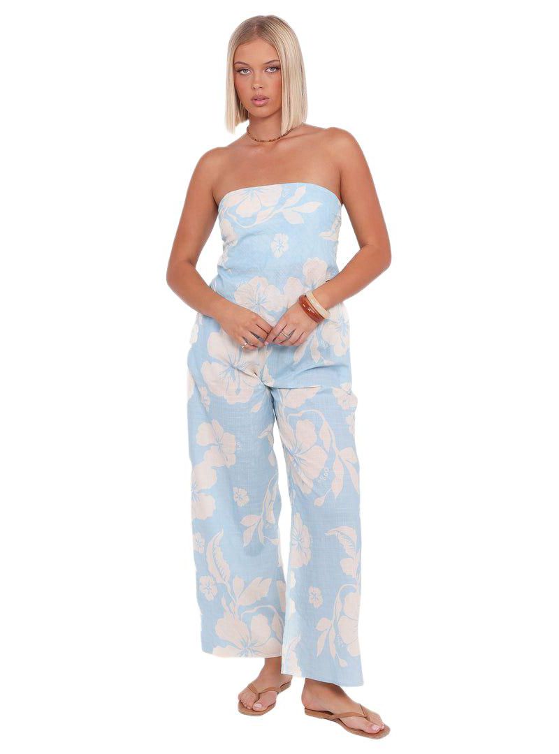 Women's Lourdes Wide Leg Pant - Blue Hibiscus