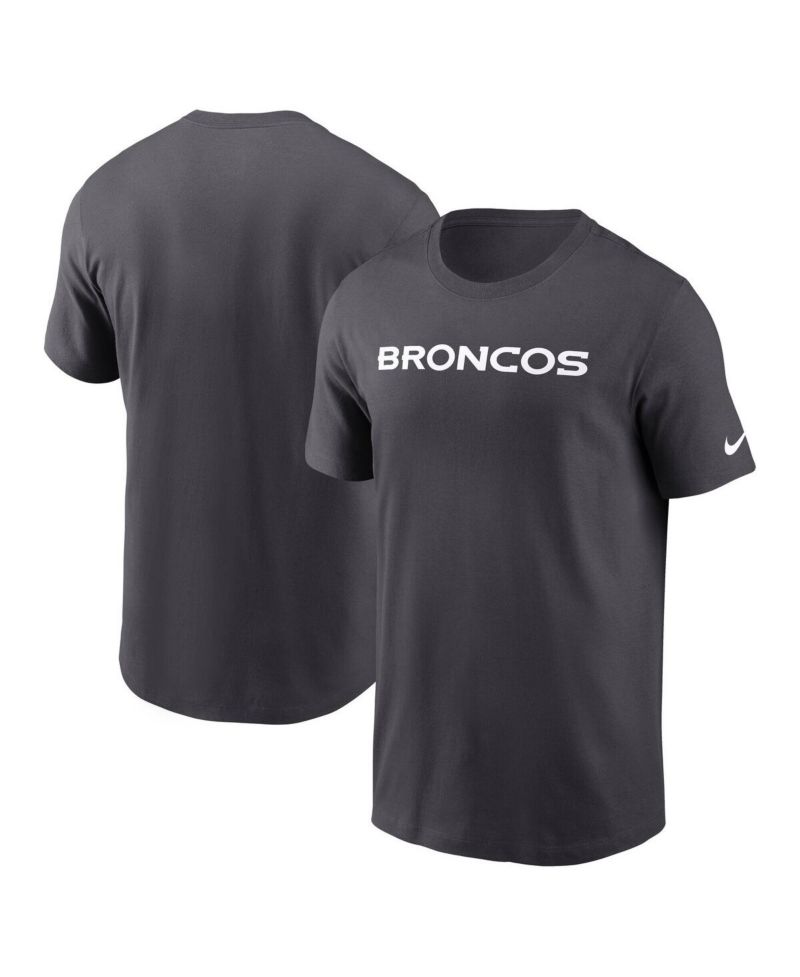 Men's Anthracite Denver Broncos Primetime Wordmark Essential T-Shirt