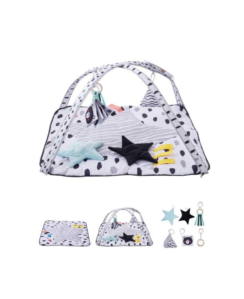 Infant Foldable Washable Play Gym Mat with 6 Detachable Toys