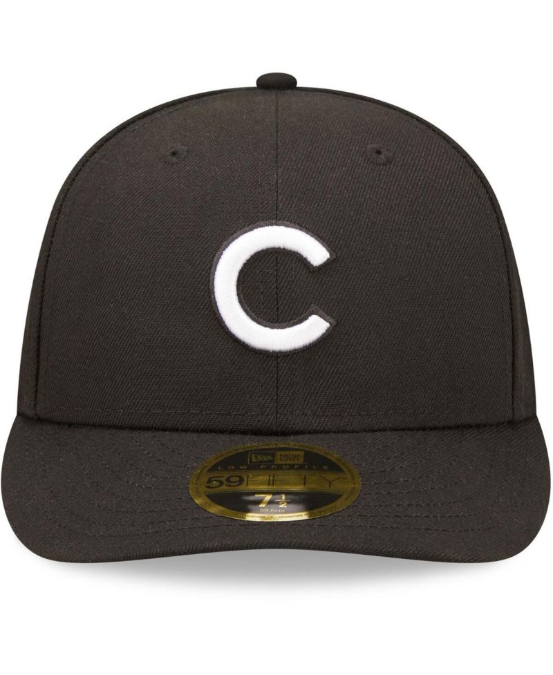 Мужская приталенная шляпа Chicago Cubs, черно-белая, с низким профилем, 59 футов 52 дюйма