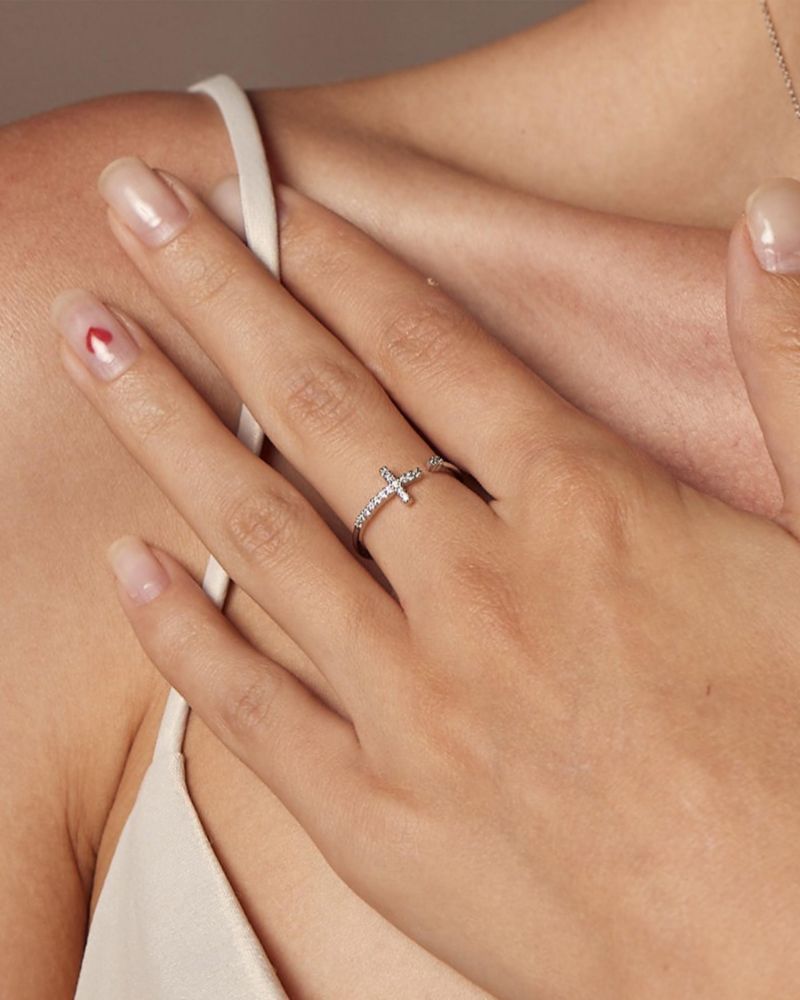 14k Gold Plated Cross Ring Faith Jewelry Dainty Trendy Everyday