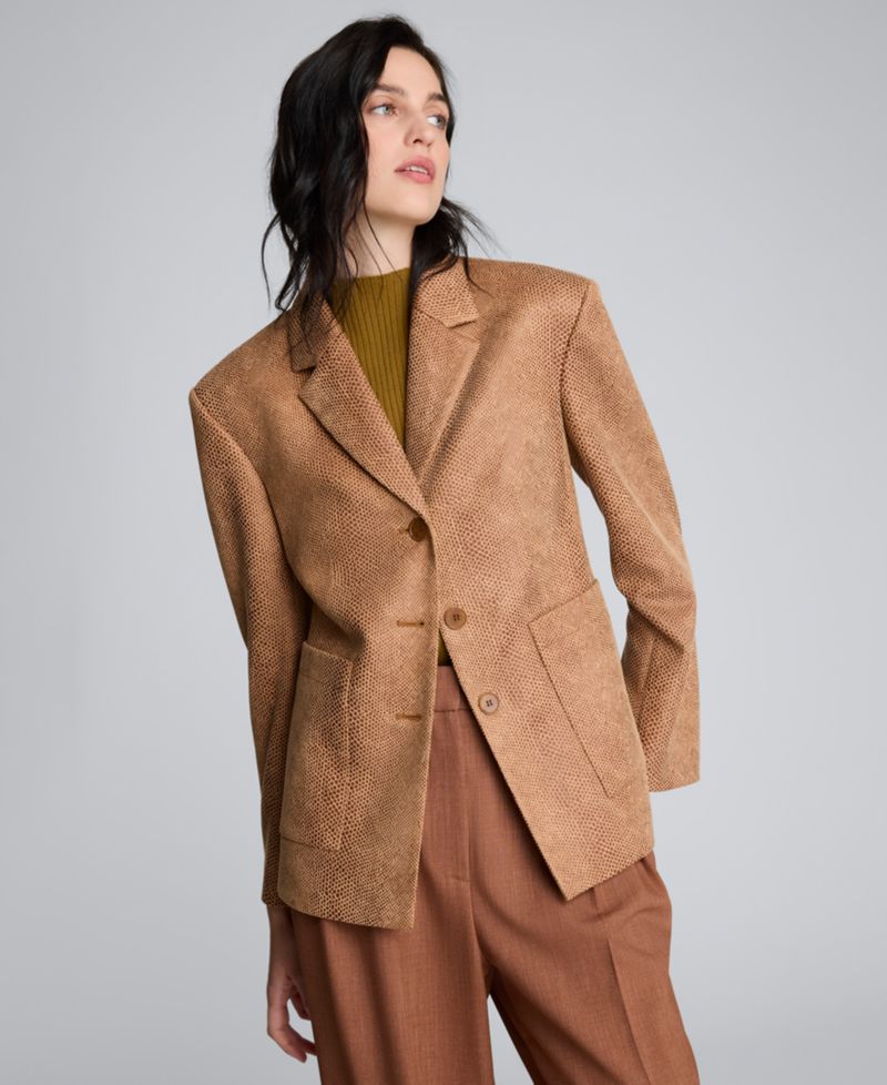 Women's Embossed Snake Print Blazer