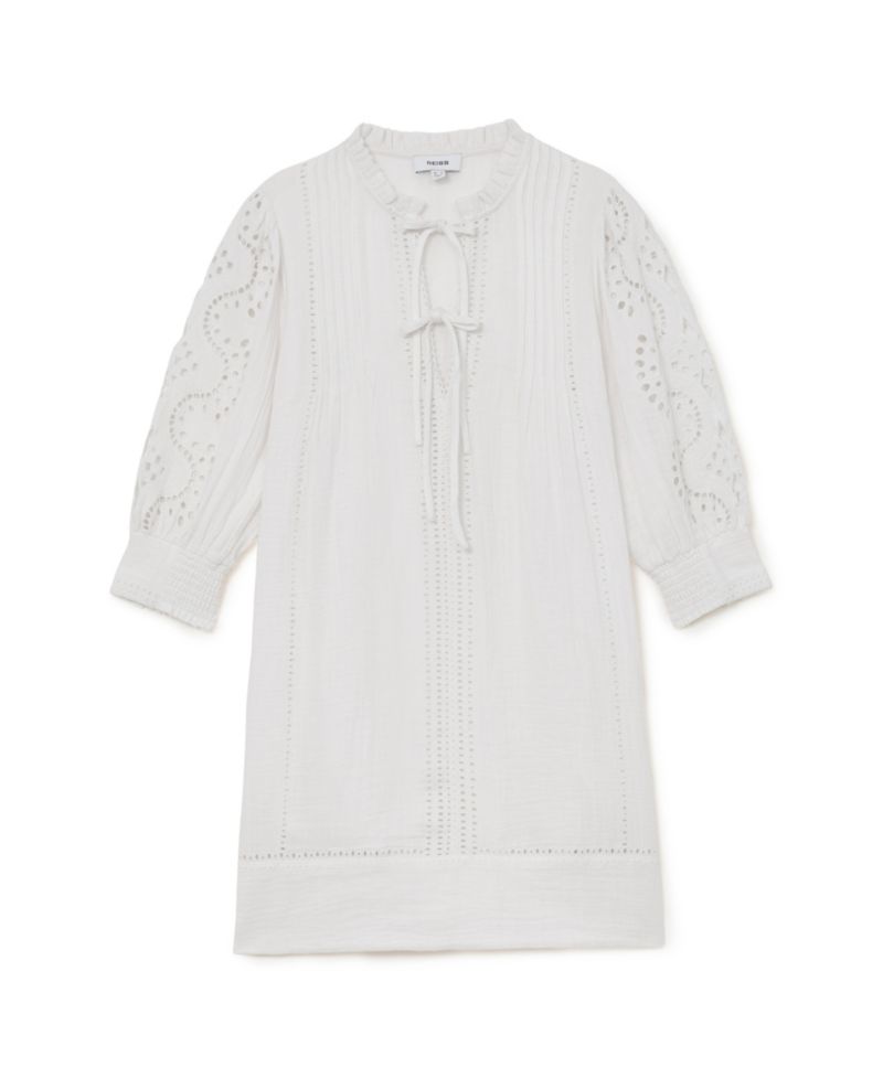 Women's Cotton Cheesecloth Broderie Mini Dress