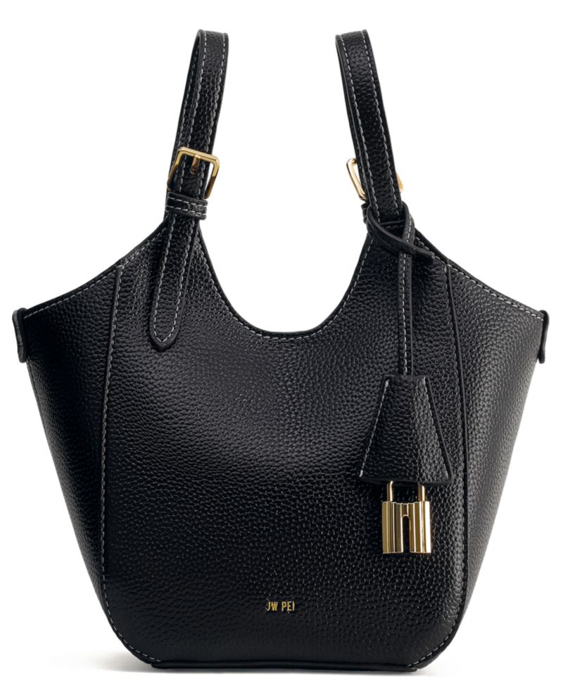 Ines Padlock Mini Lychee Pattern Tote Handbag