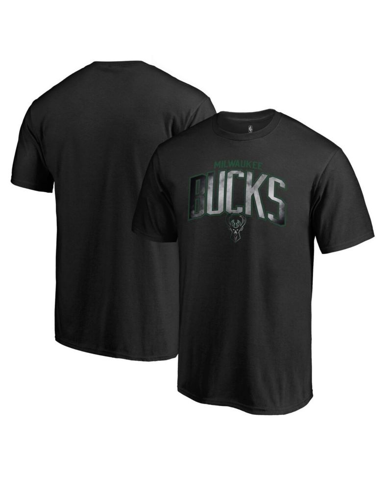 Men's Black Milwaukee Bucks Arch Smoke T-shirt