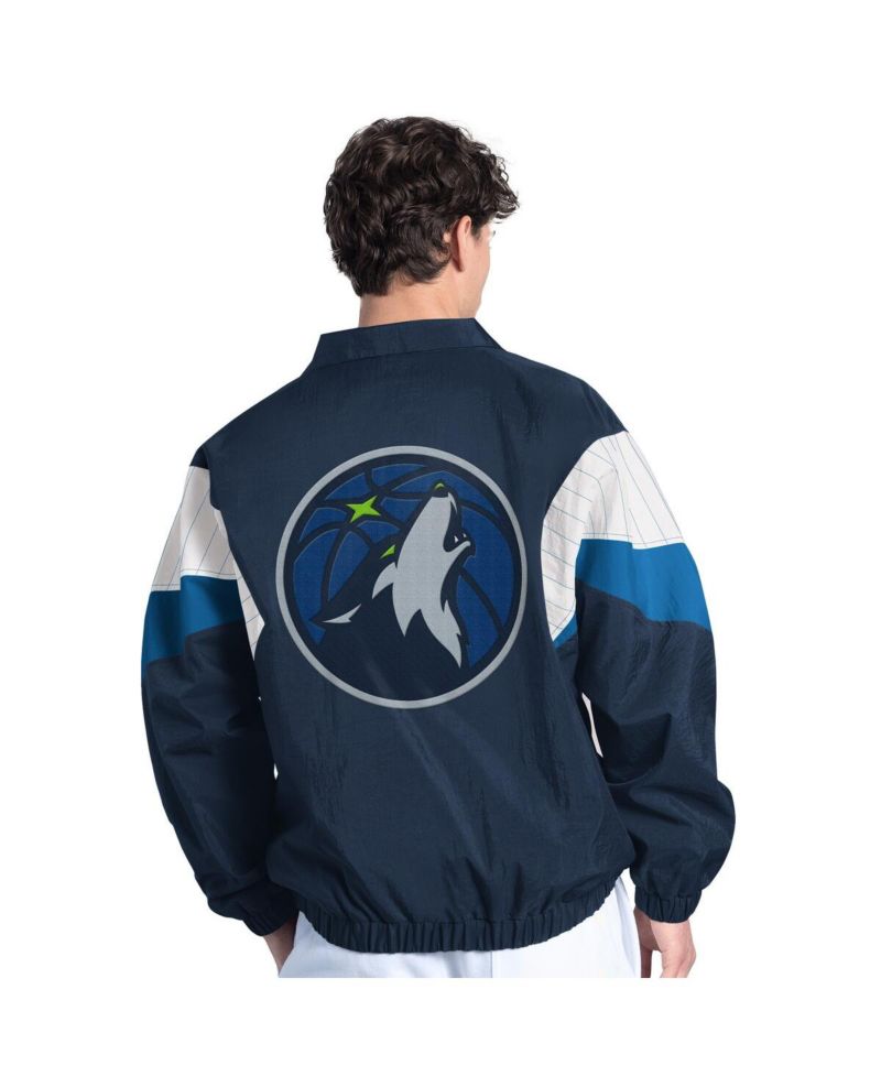 Men's Navy Minnesota Timberwolves Yard Line Full-Zip Jacket