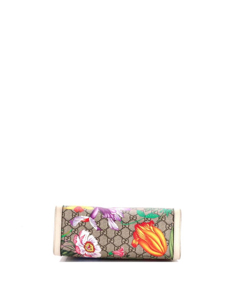 Flora Floral Padlock Chain Coated Canvas Small Tote