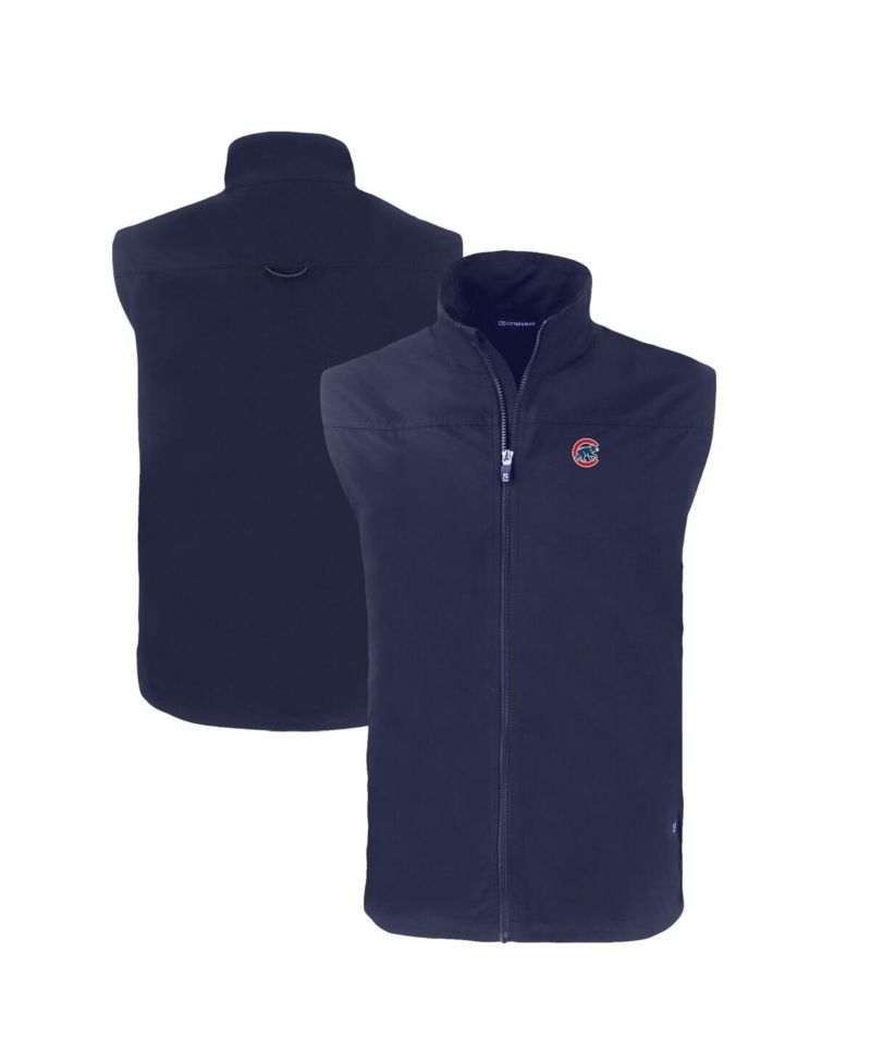 Men's Navy Chicago Cubs Big & Tall Charter Eco Full-Zip Vest