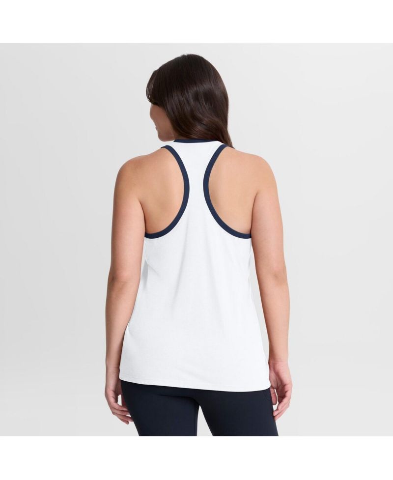 Women's White New York Yankees Tri-Blend Dri-FIT Racerback Tank Top