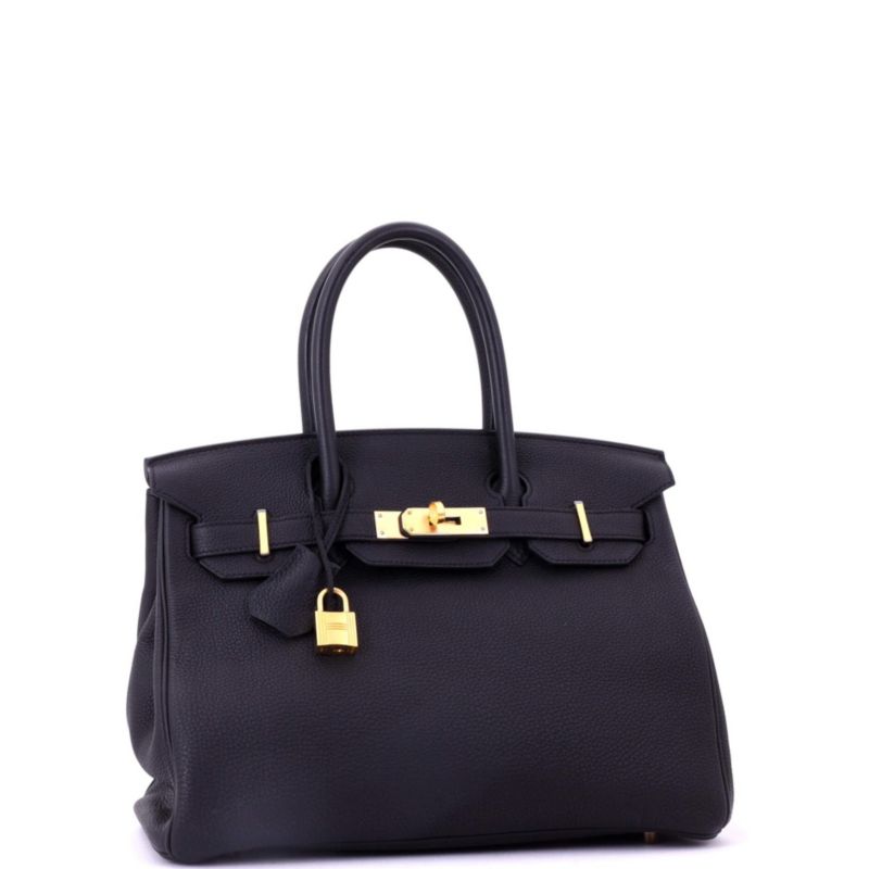 Birkin 30 Handbag Black Togo with Rose Gold Hardware