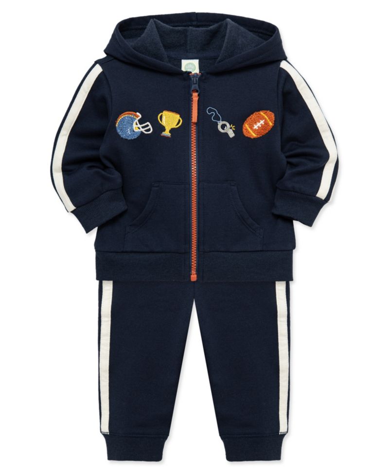 Baby Boys' Football Embroidered Hoodie and Joggers 2-Piece Set