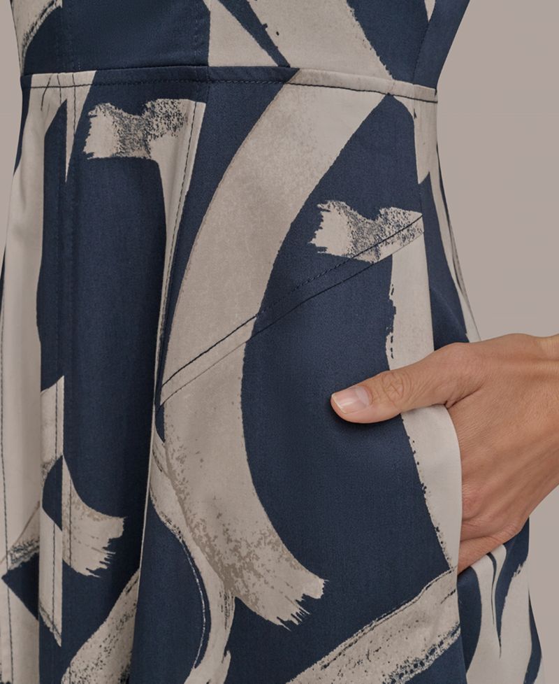 Women's Printed A-Line Midi Dress