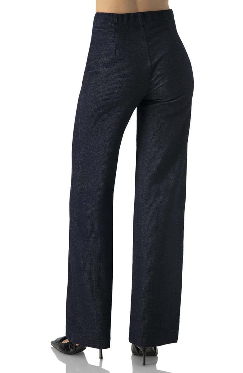 Women's Ribbed Wide-Leg Pants