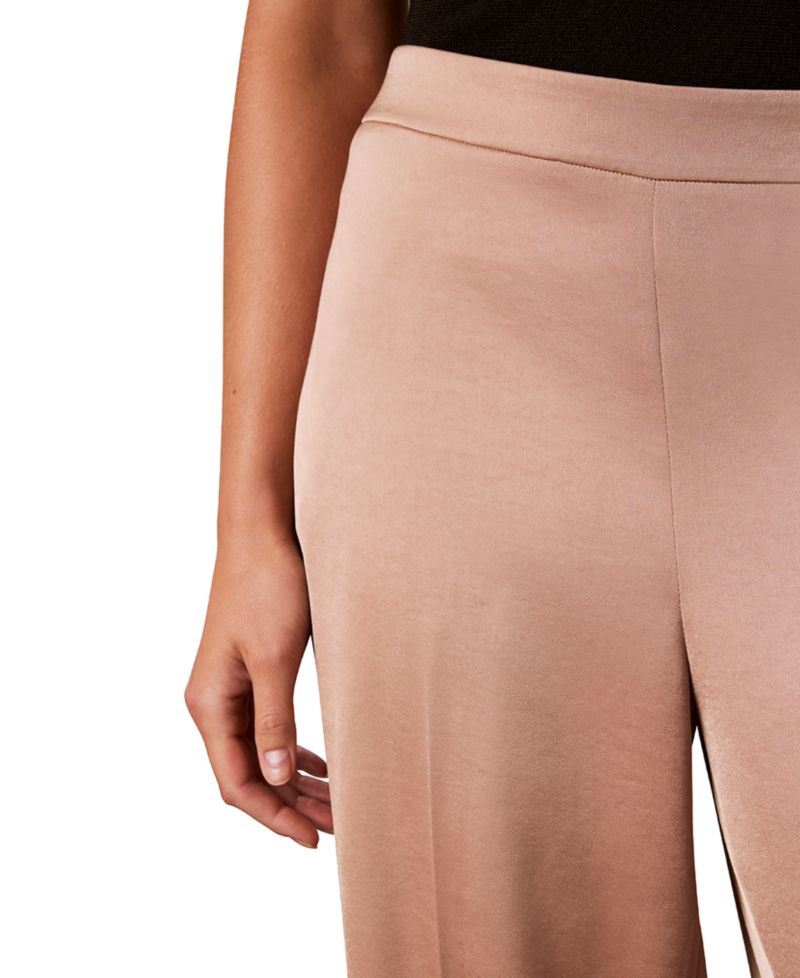 Women's Pull-On Wide-Leg Satin Pants