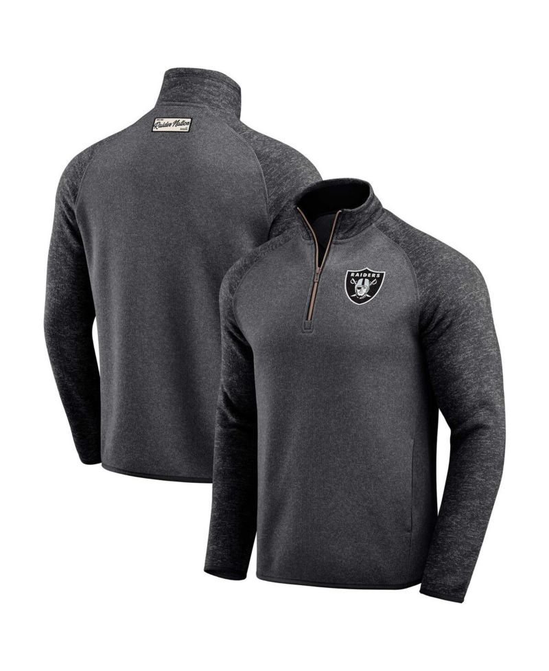 Darius Rucker Collection by Men's Black Las Vegas Raiders Tonal Quarter-Zip Jacket