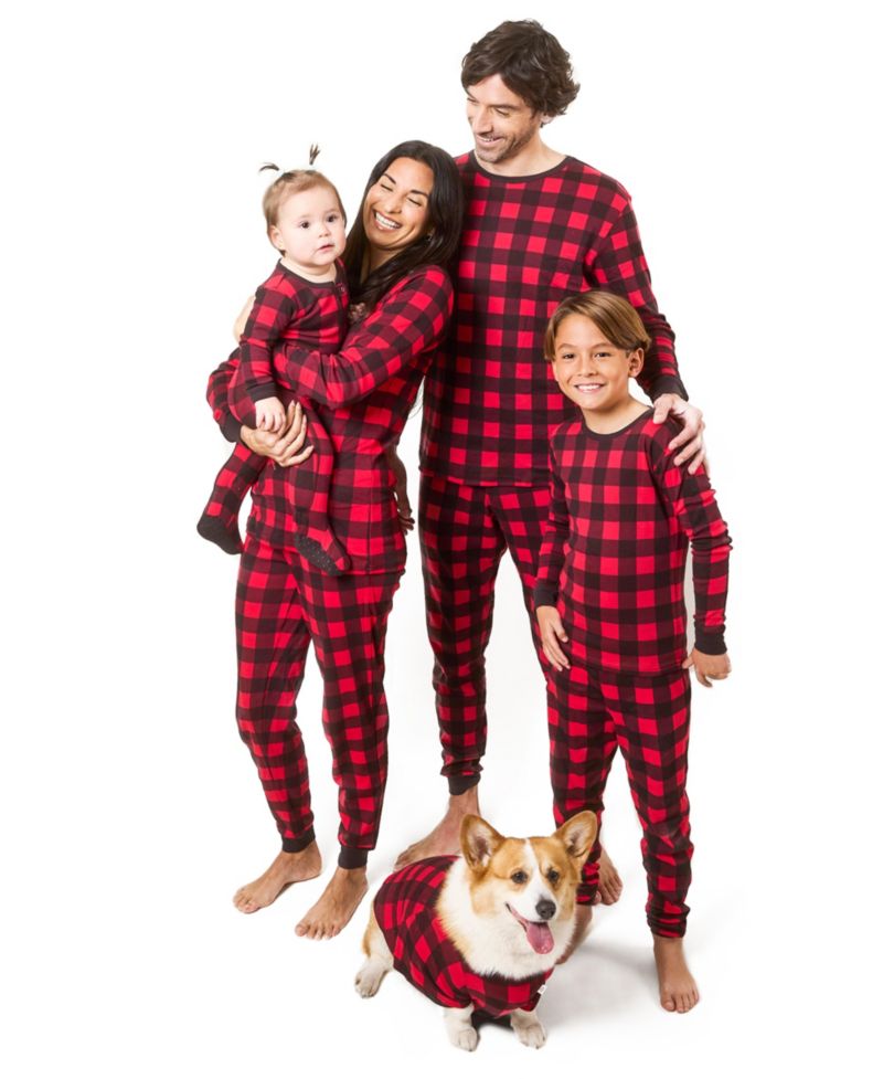 Men’s Two Piece Cotton Plaid Holiday Pajamas