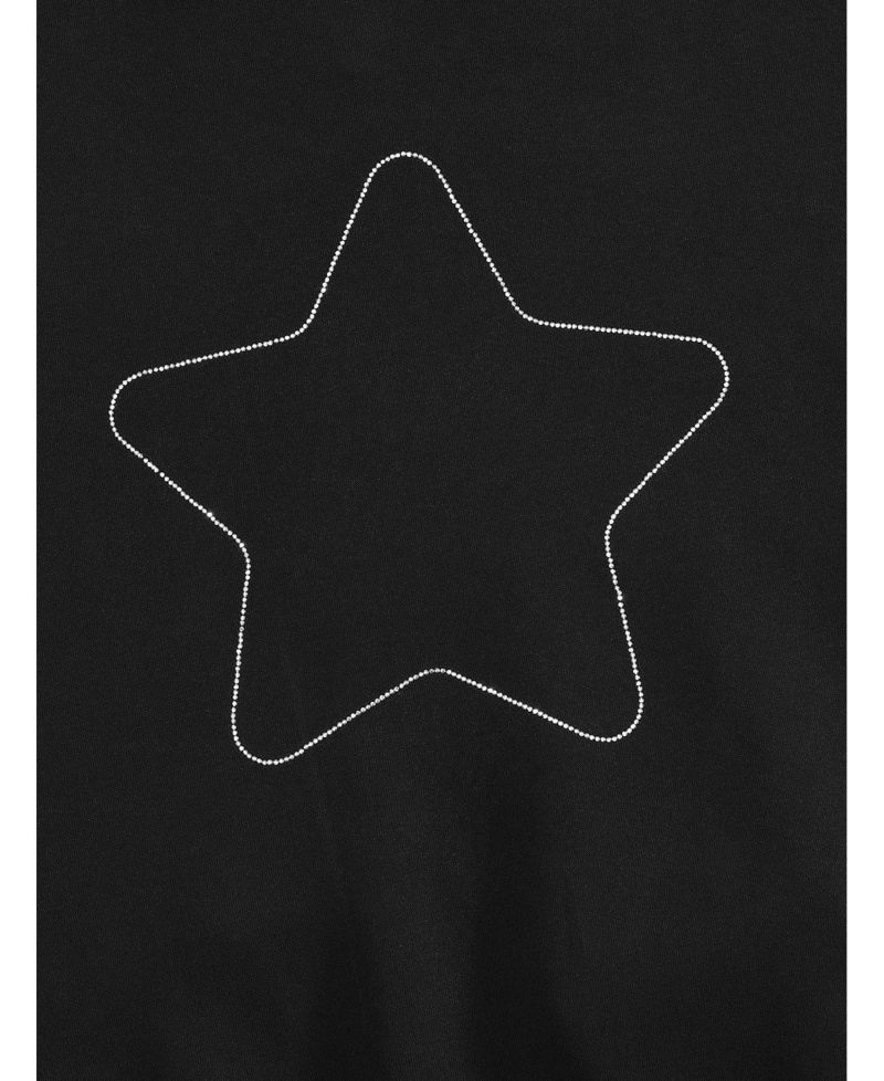 Men's Boxy Rhinestone Star Pullover Hoodie