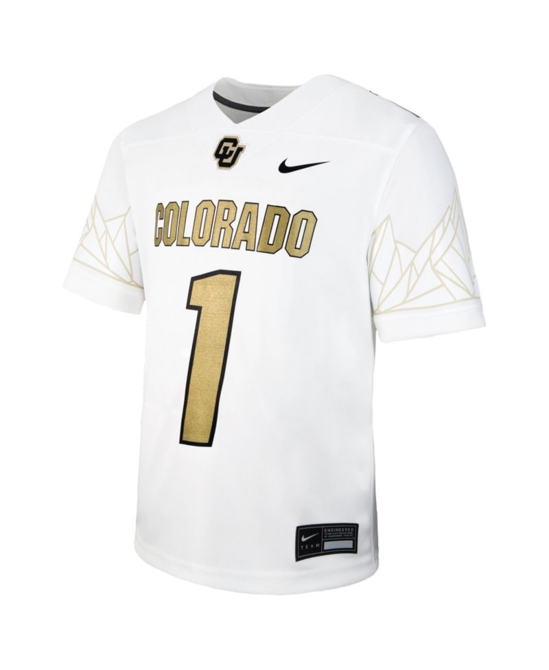 Big Boys and Girls 1 White Colorado Buffaloes Alternate Football Game Jersey