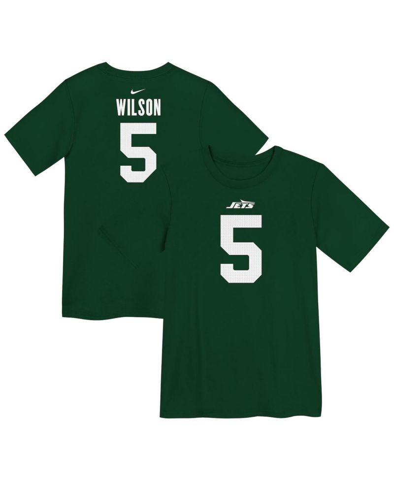 Little Boys and Girls Garrett Wilson Green New York Jets Player Name & Number T-Shirt