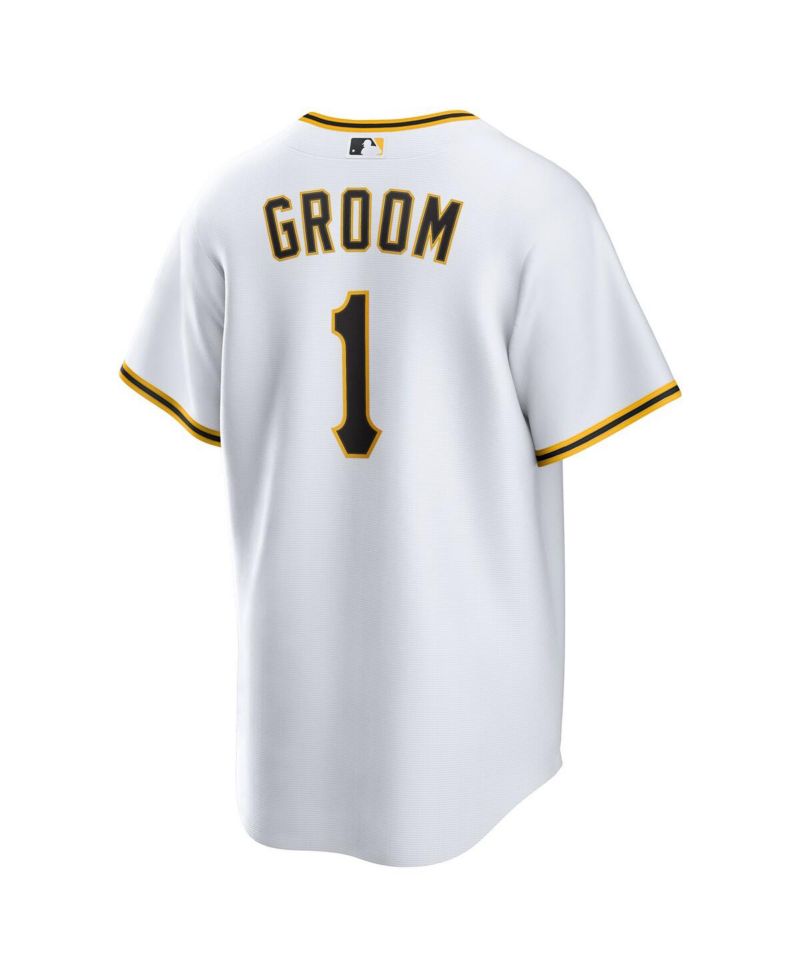 Men's White Pittsburgh Pirates 1 Groom Home Replica Jersey