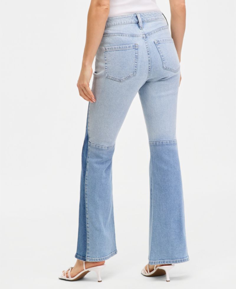 Women's Colorblocked High-Rise Flare Jeans