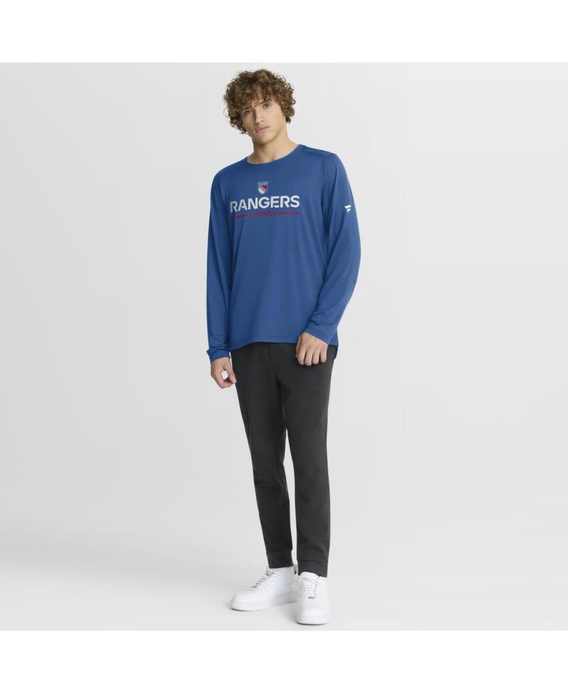 Men's Blue New York Rangers Authentic Pro Rink Centennial Tech Long Sleeve T-Shirt