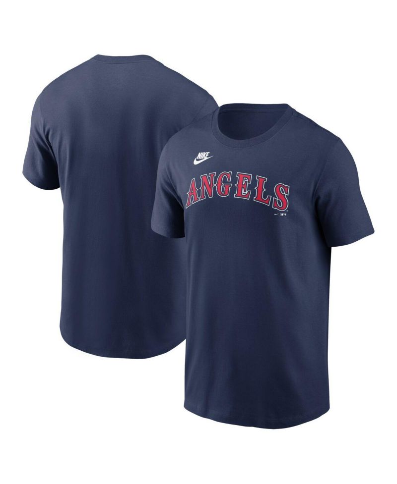 Men's Navy California Angels Cooperstown Wordmark T-Shirt