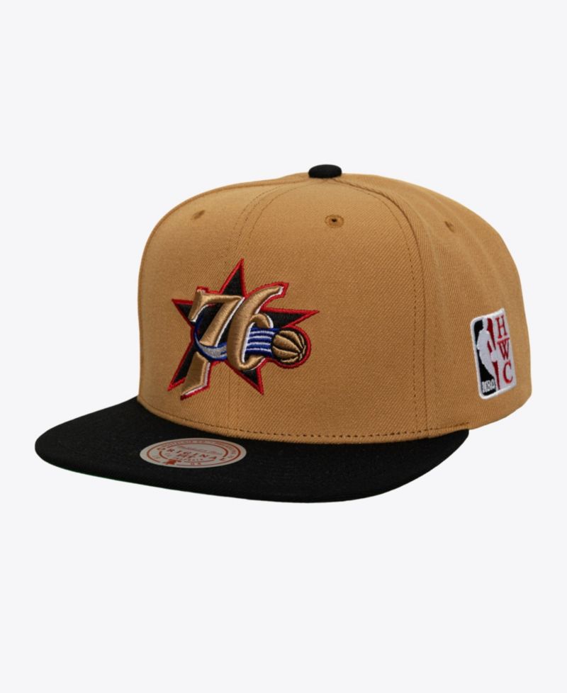 Men's Gold Philadelphia 76ers Hardwood Classics Legendary Home Snapback Hat