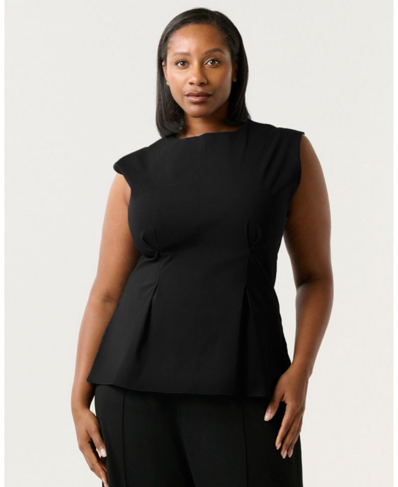 Women's Hallie High-Neck Sleeveless Peplum Top