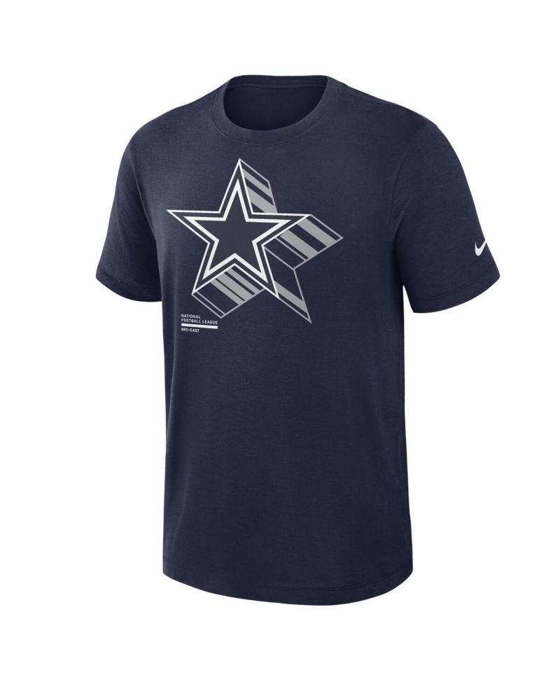 Men's Navy Dallas Cowboys Left End Run Slub Performance T-Shirt