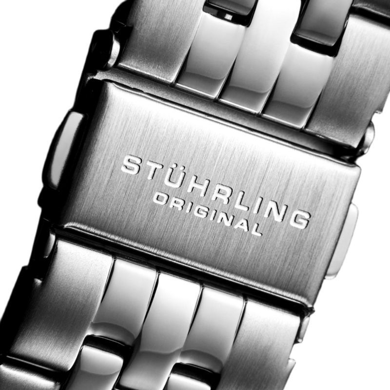 Atrium 4031 Men s Automatic Skeleton Watch - 42mm, Silver-Tone Case and Bracelet, Blue Skeleton Dial with Silver Accents