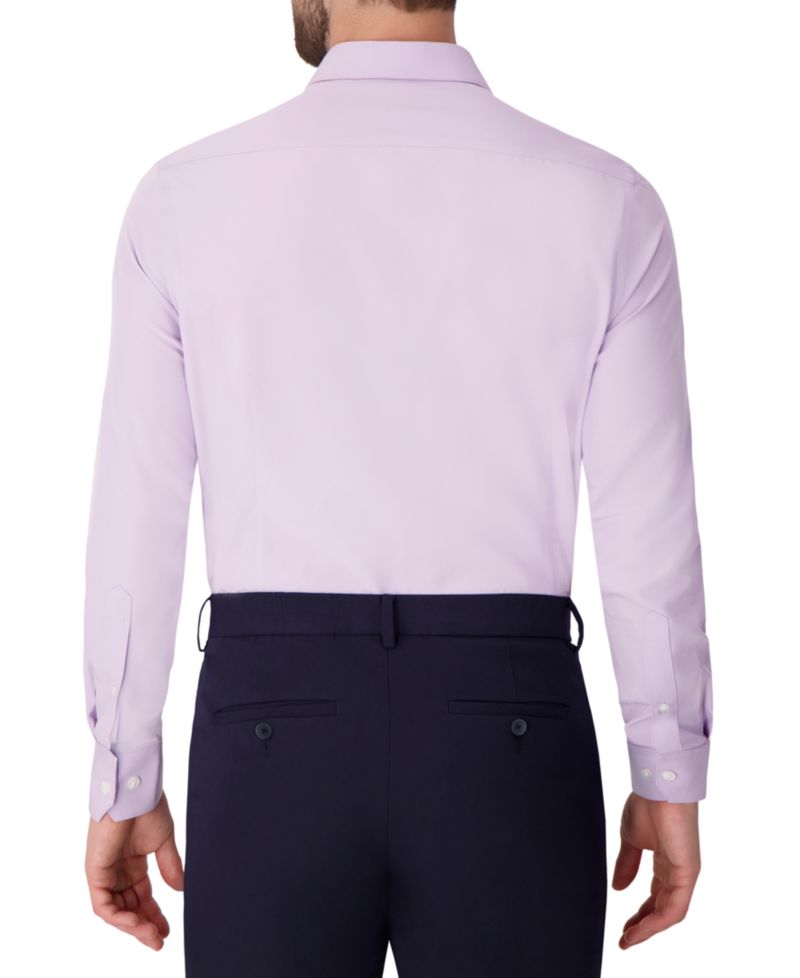 Men's Long Sleeve 4-Way Solid Woven Dress Shirt