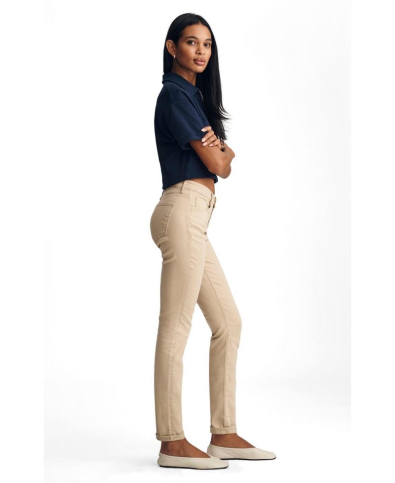 Women's Kathleen Mid Rise Boyfriend In Corn Silk Flex Blue