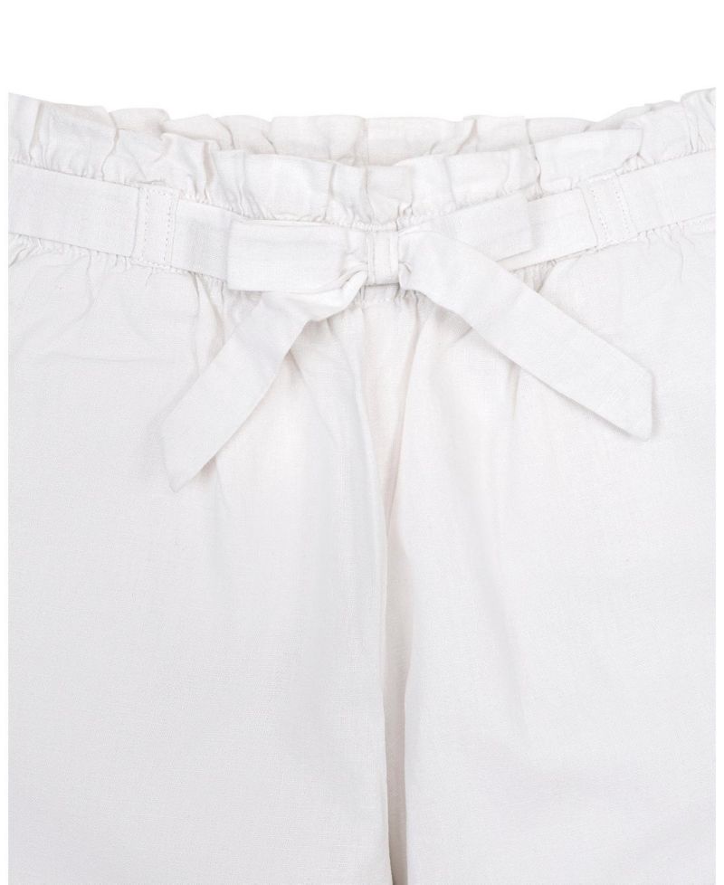 Toddler Girls Linen Paper Bag Tie-Waist Pant