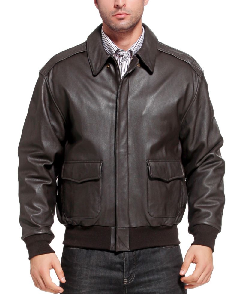 Men's A-2 Leather Flight Bomber Jacket