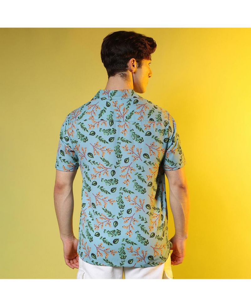 Men's Sky Blue Foliage Shirt
