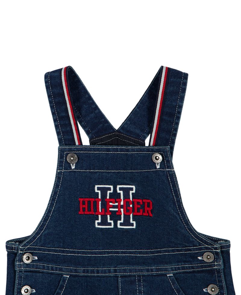 Baby Boys' Denim Overalls and Long-Sleeve Bodysuit, 2-Piece Set