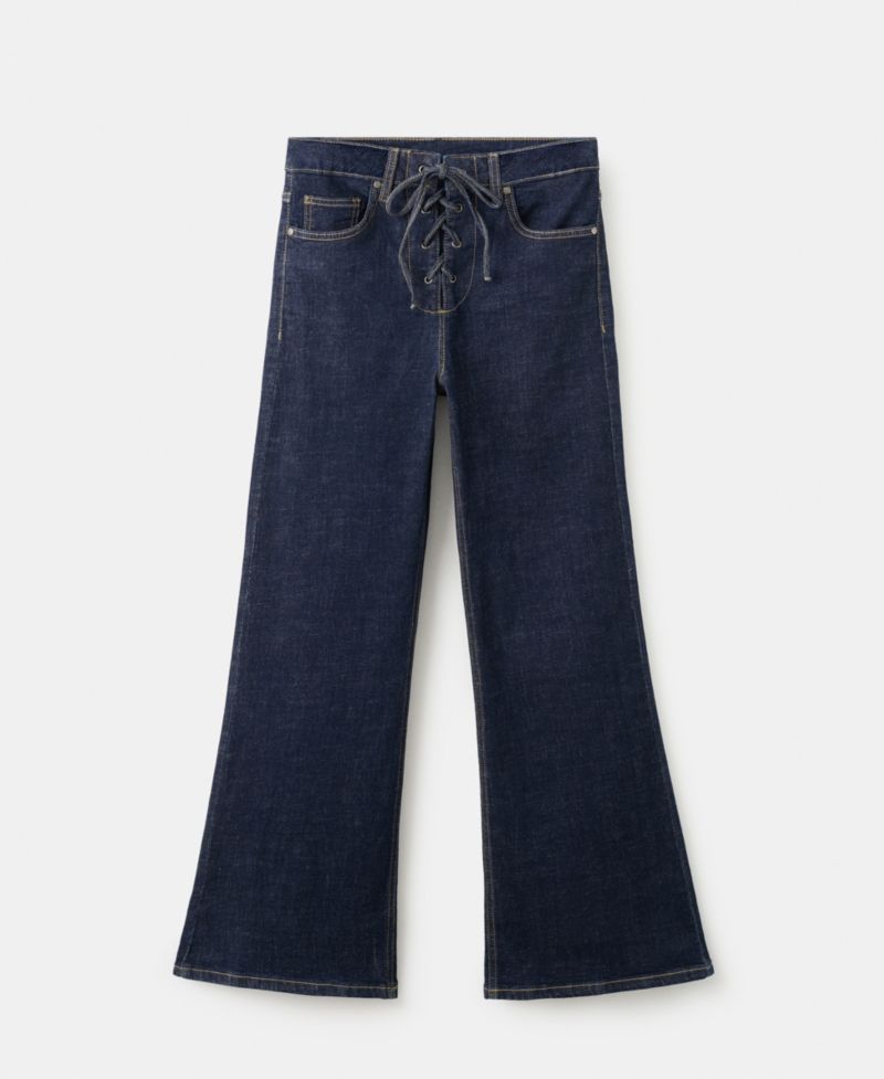Women's Drawstrings Flared Jeans