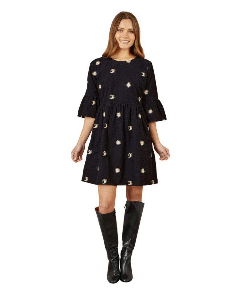 Women's Cosmic Embroidered Cord Mini Dress