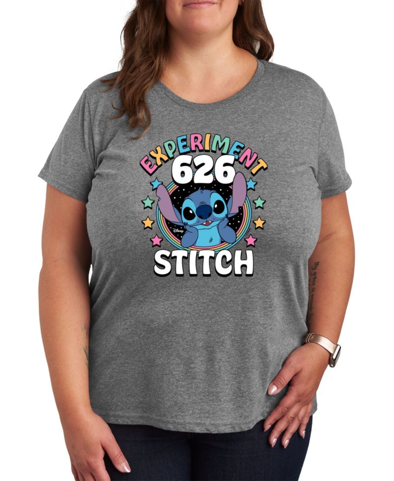 Trendy Plus Size Lilo and Stitch Core Graphic Crew Neck T-Shirt