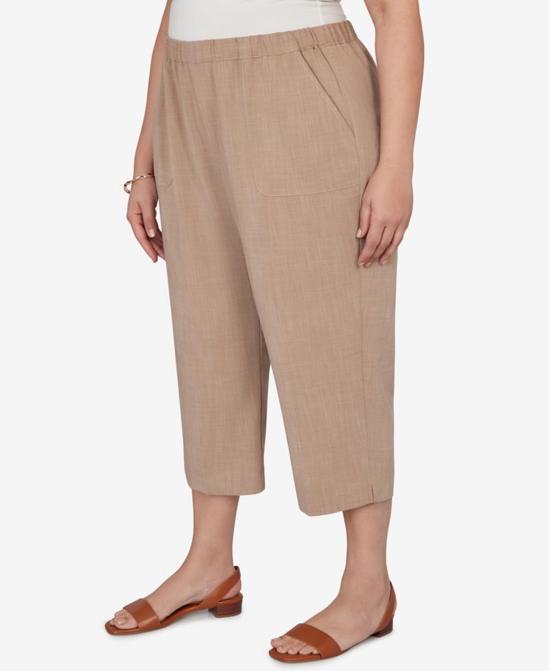 Plus Size Grand Bazaar Textured Pull-On Capri Pants
