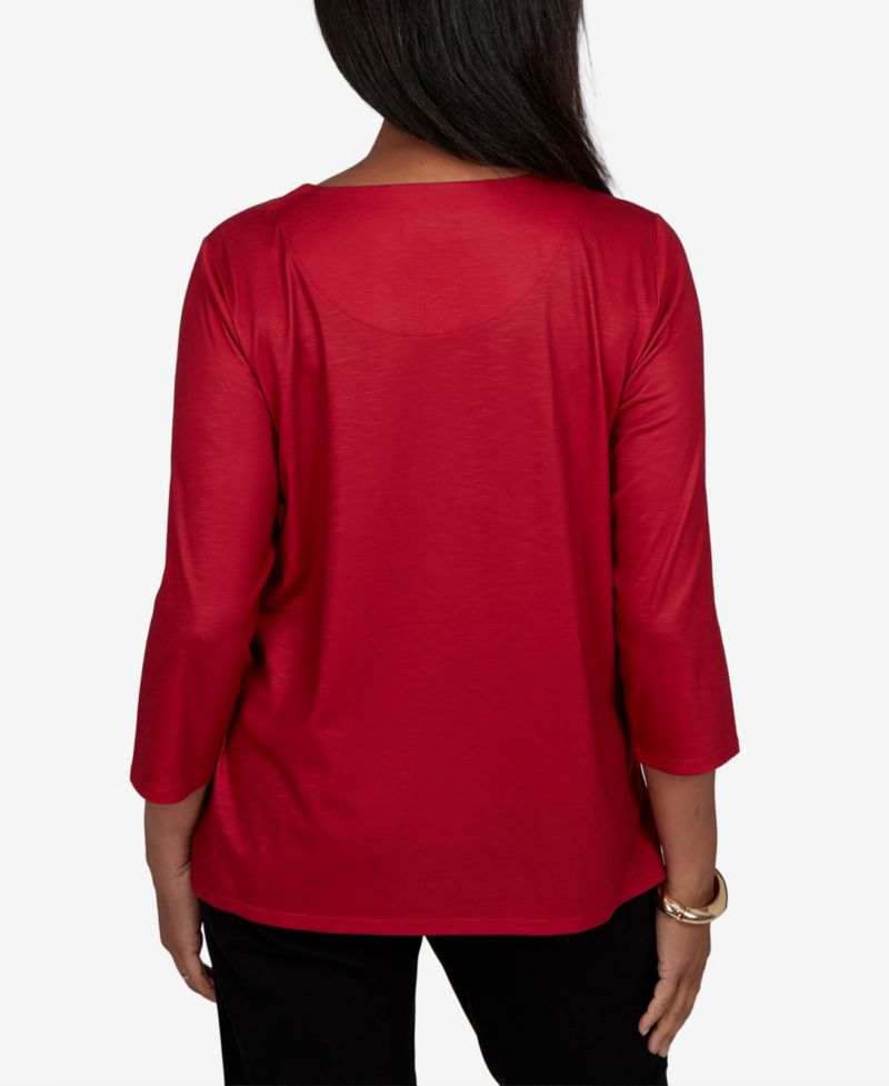 Women's Classic Christmas Tree Braided Neck Top