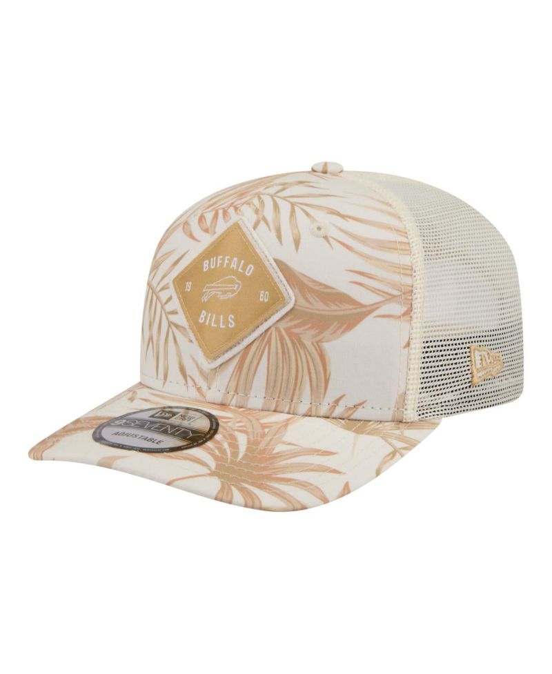 Men's Tan Buffalo Bills Tonal Palm COOLERA 9SEVENTY Adjustable Trucker Hat