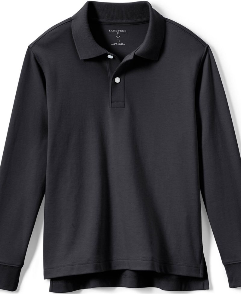 School Uniform Kids Long Sleeve Interlock Polo Shirt