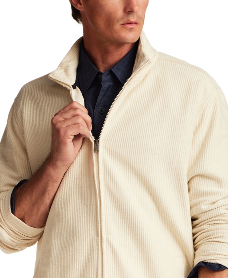 Men's Knit Corded Full-Zip Sweater