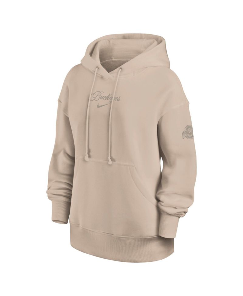 Women's Tan Ohio State Buckeyes Neutral Stance Phoenix Fleece Oversized Hoodie