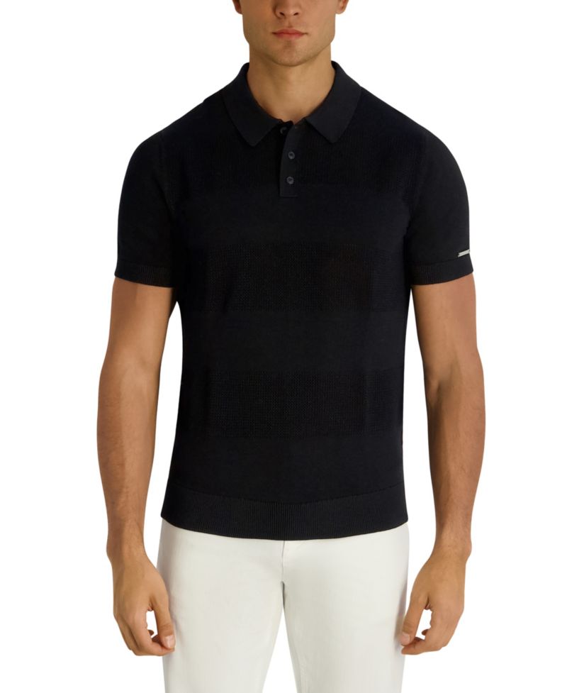 Men's Short-Sleeve Regular-Fit Spread Collar Polo Sweater