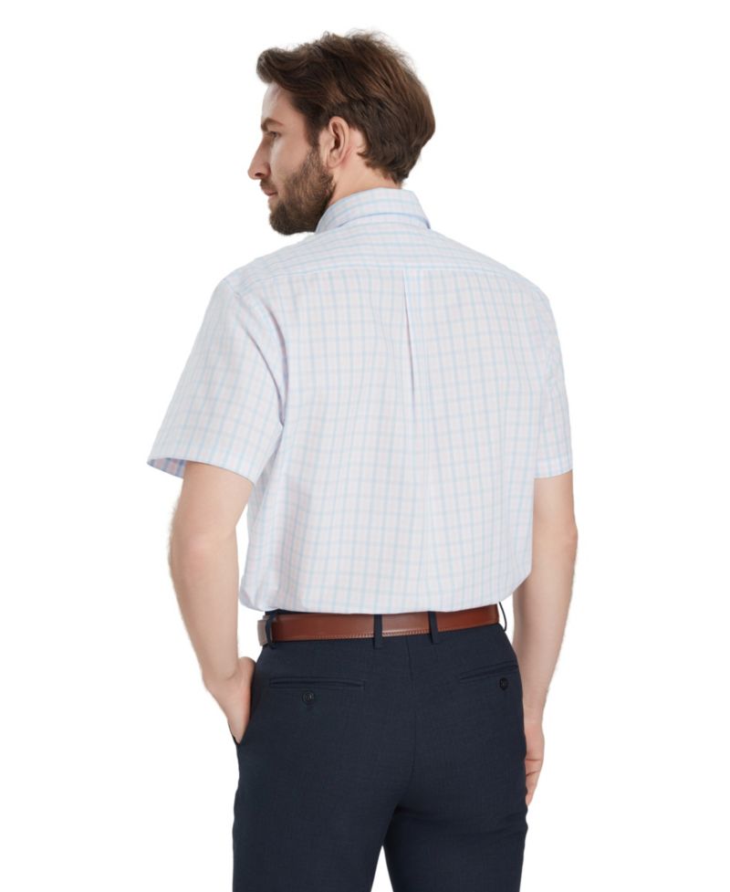 Men's Plaid Short-Sleeve Dress Shirt