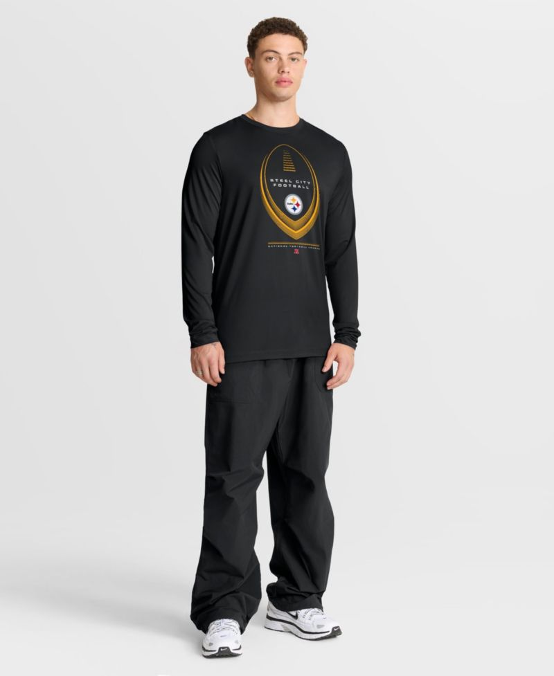 Men's Pittsburgh Steelers Legend Icon Long-Sleeve Crewneck T-Shirt