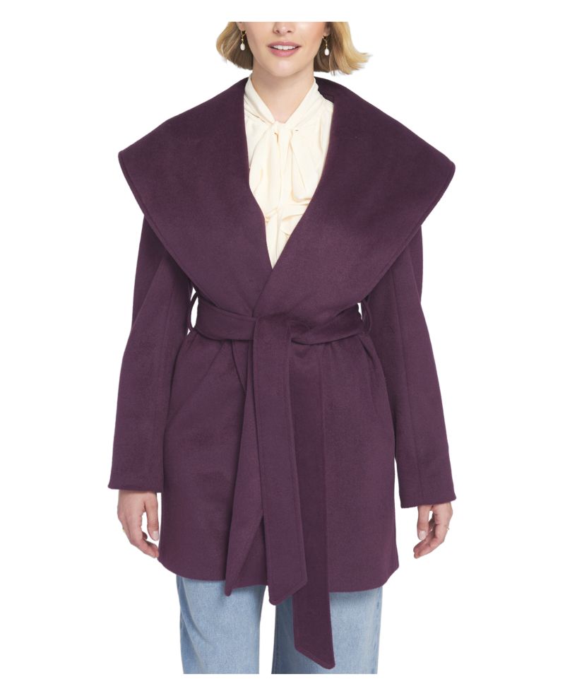 Women's Melton Wrap Coat Belted/Wrap